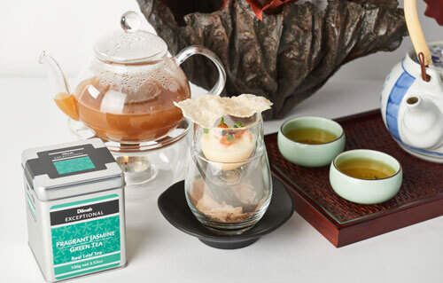 At-Sunrice - Fragrant Jasmine Gree Tea with Hokkaido Scallop Mousse and Prawn Medallion