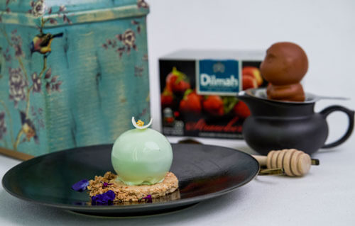 Double Tree By Hilton Hotel Jakarta - Green Tea Mousse With Dilmah Strawberry Tea Jelly Double Tree By Hilton Hotel Jakarta - Green Tea Mousse With Dilmah Strawberry Tea Jelly